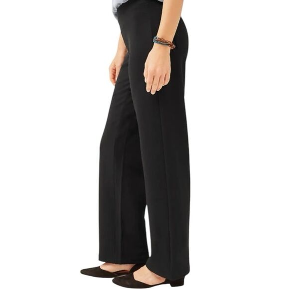 Pure J. Jill Affinity Pull On Women's Black Wide Leg Pants Office Casual Staple - Picture 1 of 13